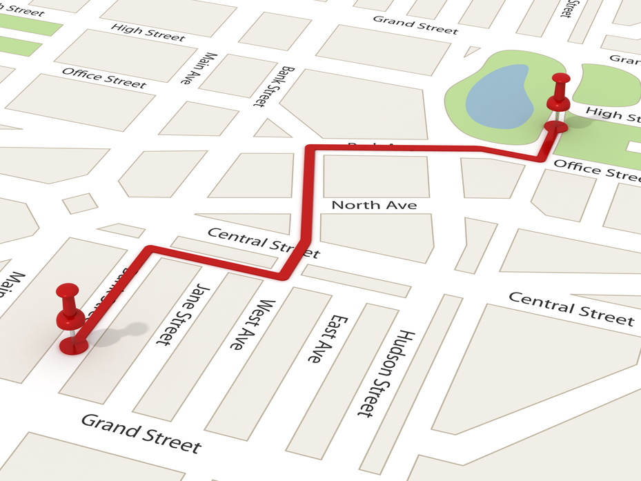 Road map gps navigation